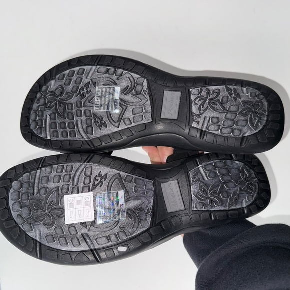 SKECHERS New $60 Womens 11 Black Reggae Strappy Flat Stretch Sandals Box 10B - Picture 4 of 7